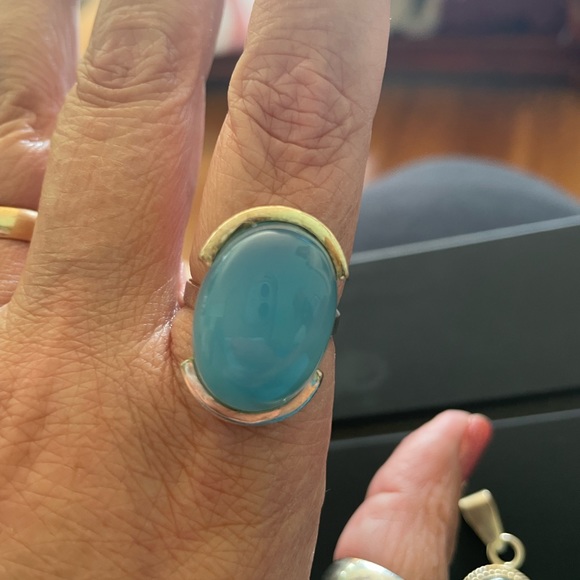 925 sterling silver Sz 9 ring and pendant - Picture 2 of 5